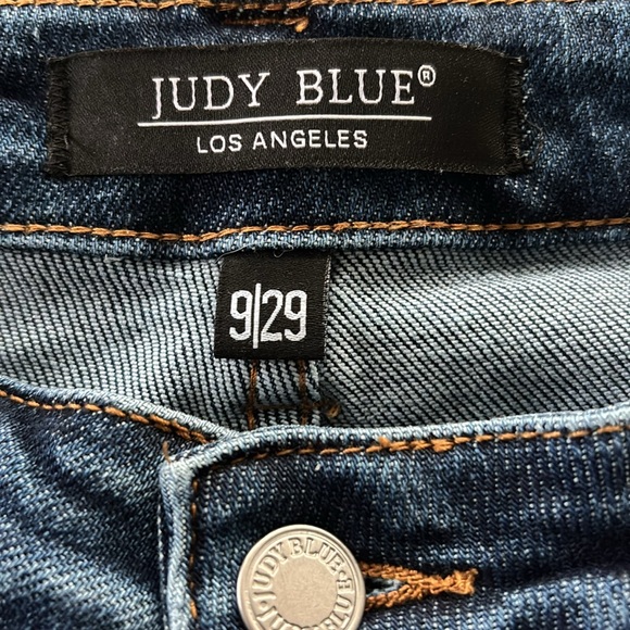 Judy Blue High Waist Wide Leg Dark Blue Denim Cargo Jeans size 29 - Picture 10 of 11
